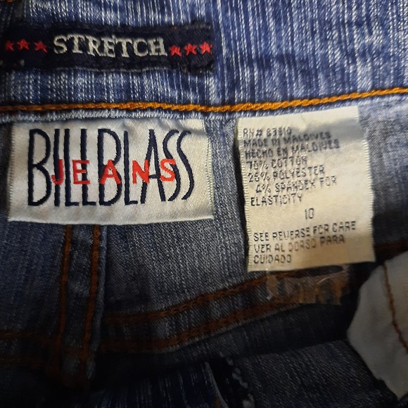 BILL BLASS JEANS STRETCH WOMEN'S 10 BLUE HIGH-RISE‎ EMBROIDERED CAPRI BUTTON ZIP - Picture 5 of 6